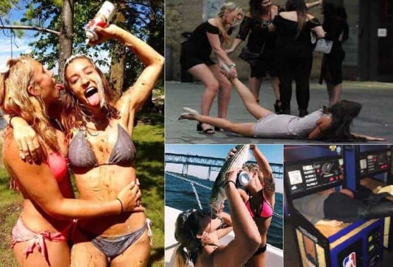 Zabawy i wypadki związane z piciem alkoholu na imprezach.