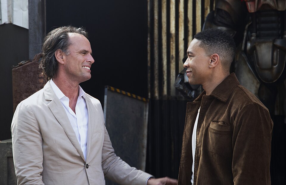 Walton Goggins i Aaron Moten podczas wydarzenia promującego serial Fallout w 2024 roku