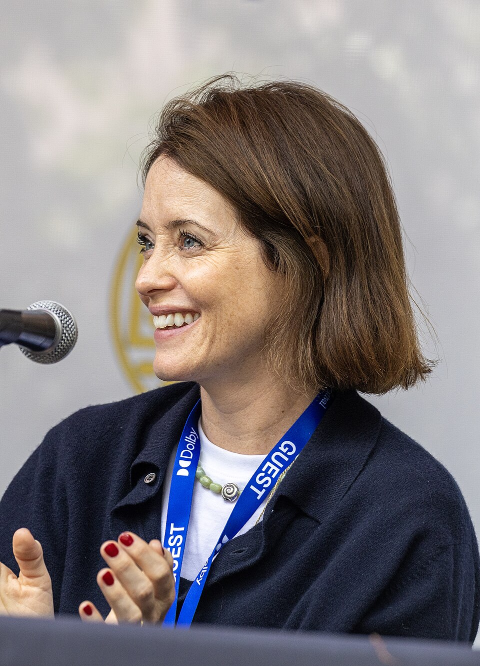 Claire Foy, odtwórczyni królowej Elżbiety II w serialu The Crown, podczas Telluride Film Festival 2025