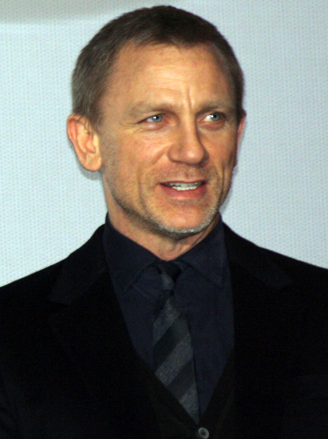 Daniel Craig na paryskiej premierze Dziewczyny z tatuażem 3 stycznia 2012 roku, fotografia ilustracyjna do ceremonii igrzysk w Londynie